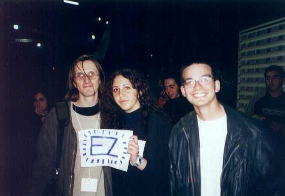 Me (The one holding the EZ sign) with Steven Wilson of Porcupine Tree! (: